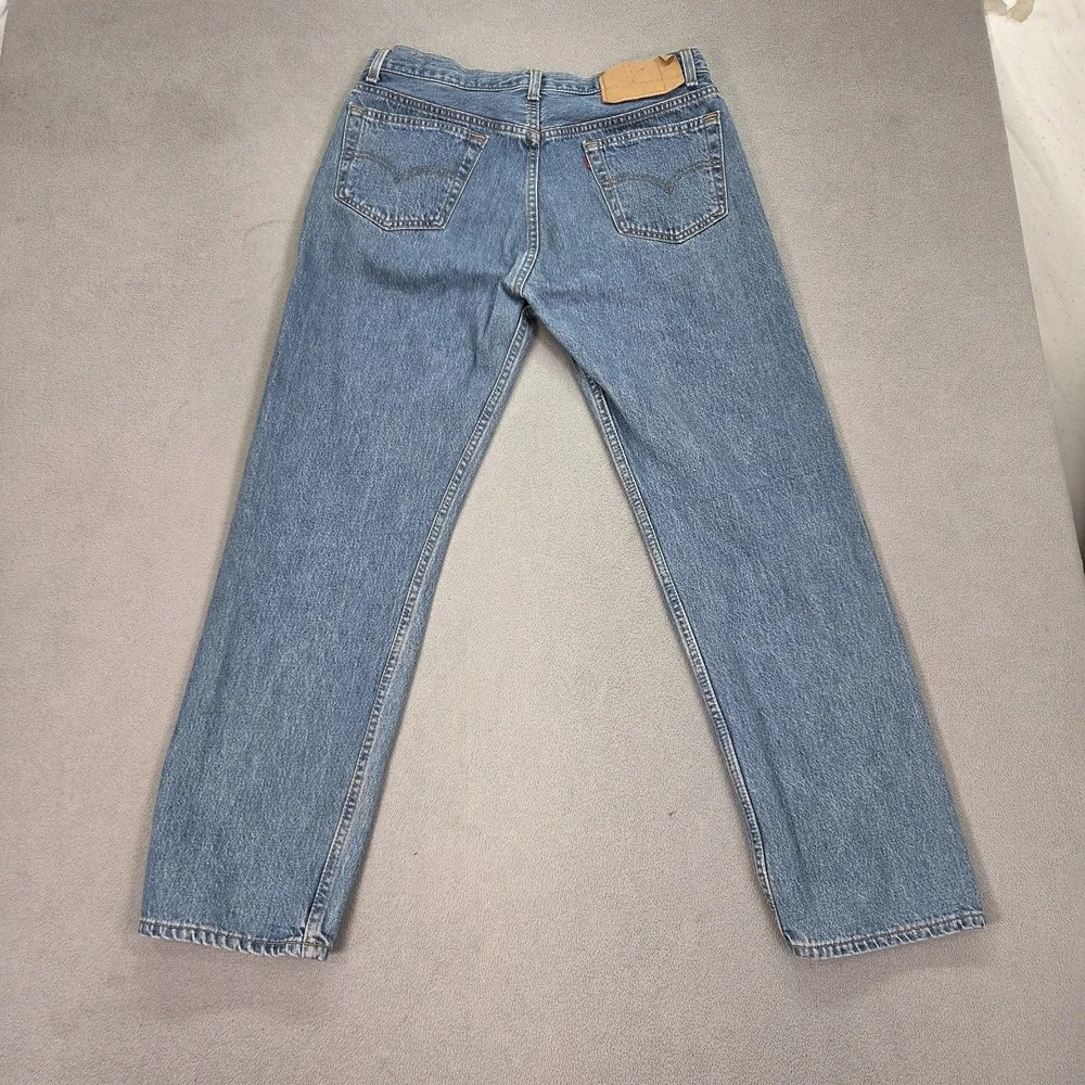 VTG Levis 501 Jeans Mens 36x30‎ Blue Made USA Button 90s Faint Stains Fits 31x29